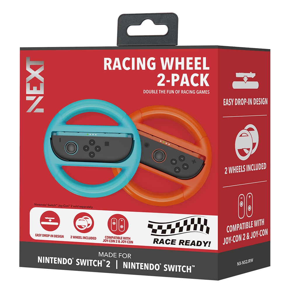 Volantes NEXT Racing Wheel 2-Pack Joy-Con 2 y Joy-Con Nintendo Switch – Azul/Rojo - NX-NS2JRW