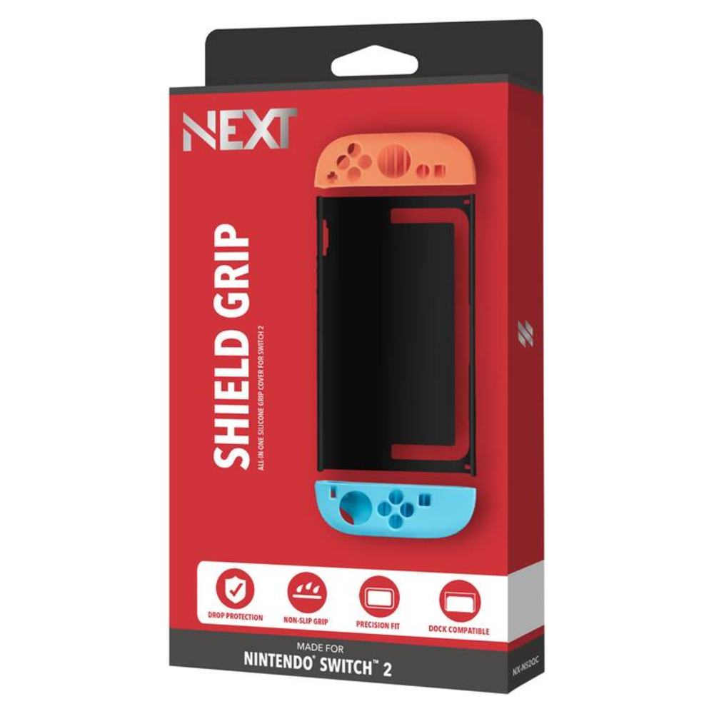 Protector NEXT ShieldGrip para Nintendo Switch 2 – Carcasa Rígida con Grips de Silicona, Negro NX-NS2QC 