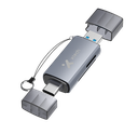 Multi lector  de tarjetas XTECH-  2 EN 1 USB-C/USB 3.0 OTG SD MICROSD/XTC-581