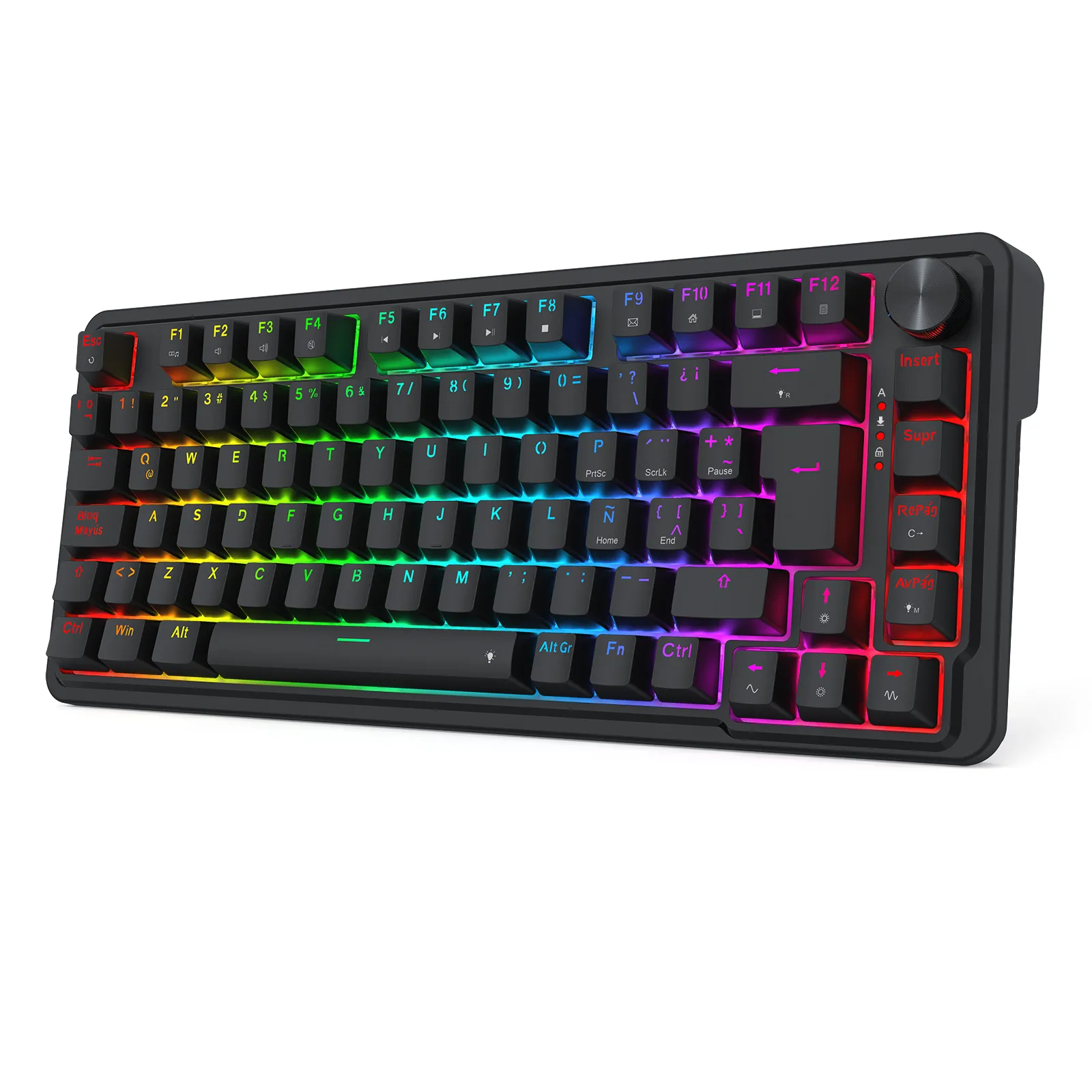 Teclado Mecanico gaming Redragon UCAL K673RGB-M con switch magnetico Black,  RGB, Español, conexion USB, 8k