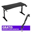 ESCRITORIO AJUSTABLE XYZ ARENA, X-DS-ARENA-B / XYZ-SA-1025, 1200 × 600 mm, 6 posiciones ajustables, Porta vaso, Porta Headset + GRATIS Soporte Ajustable Argom 