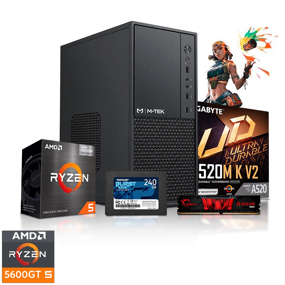 PC POTATO - Ryzen 5 5600GT / 16GB Ram DDR4 / SSD 240GB / A520M / Case + Fuente 600W