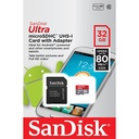 Memoria Micro SDHC UHS-I 32GB Clase 10 Ultra SanDisk